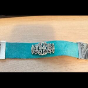 Tiffany Blue Bracelet with Silver Art Deco Accents
